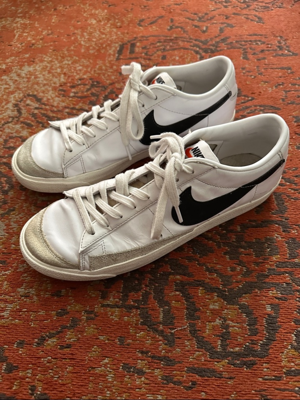 Nike Blazer Low ‘77 Vintage White Sneakers with Black Swoosh